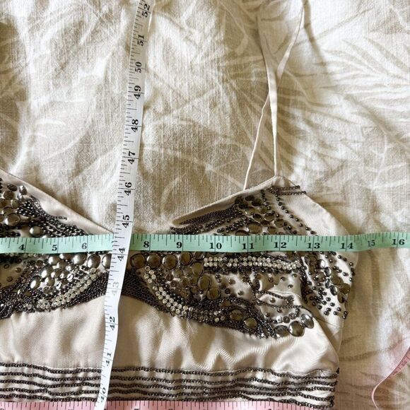 Boston Proper Size 6 Metallic Top Maxi Dress Boho EUC Adjustable Straps - Picture 8 of 8